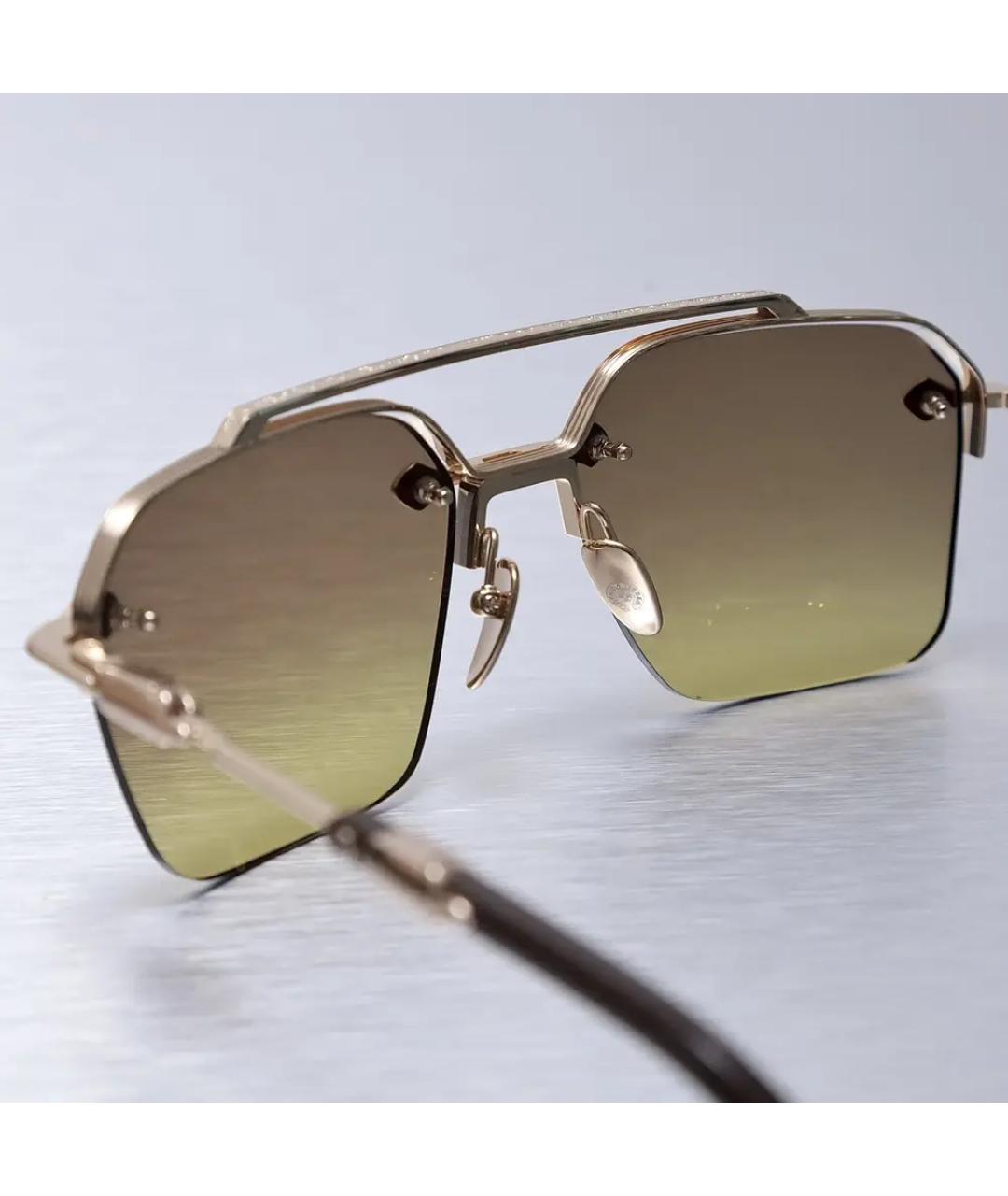 CHROME HEARTS Коричневые металлические солнцезащитные очки, фото 3