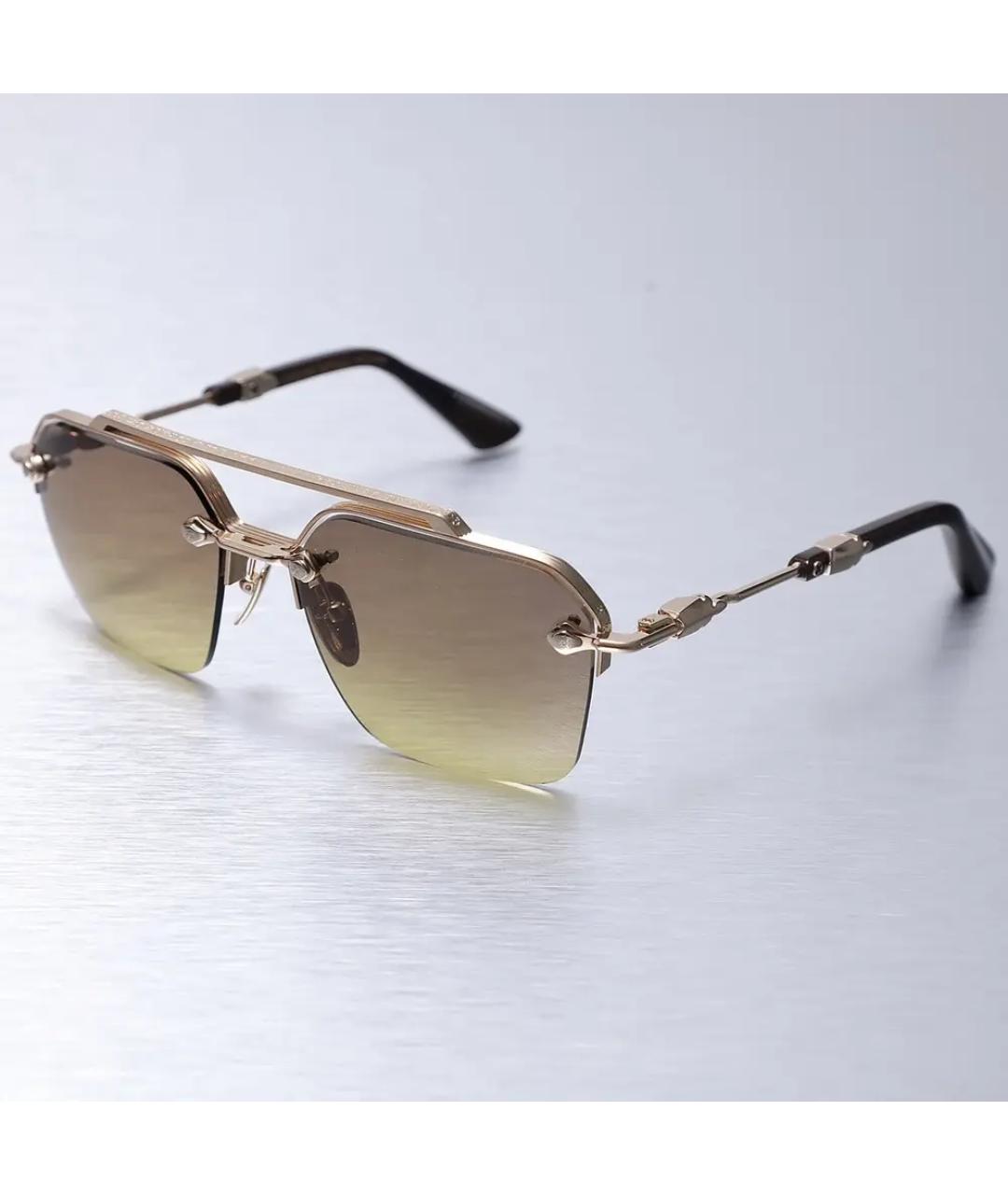 CHROME HEARTS Коричневые металлические солнцезащитные очки, фото 8