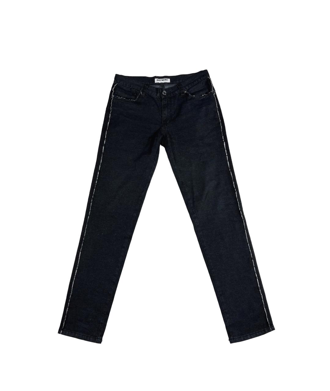 BIKKEMBERGS Черные хлопко-эластановые джинсы скинни, фото 1