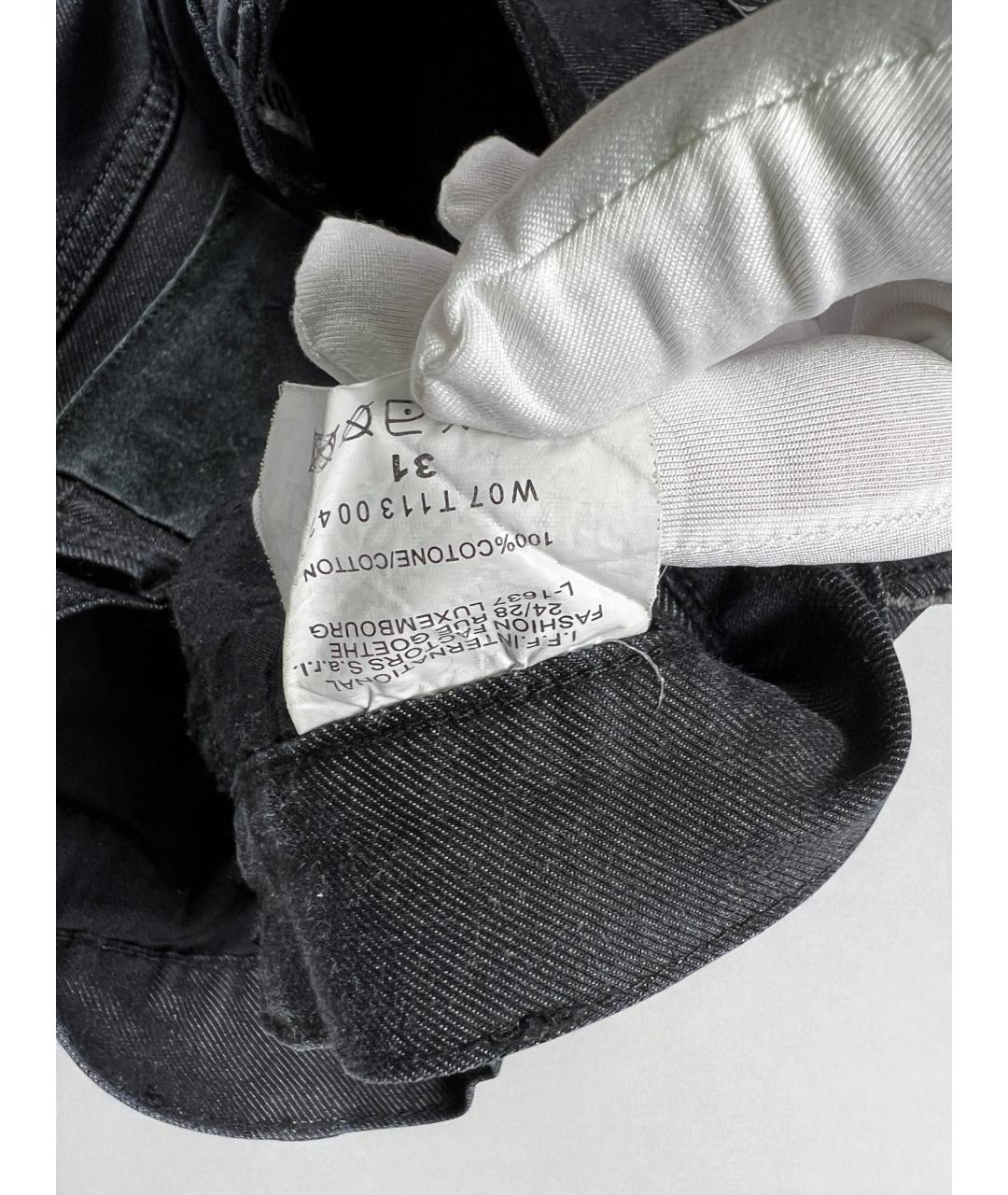 BIKKEMBERGS Черные хлопко-эластановые джинсы скинни, фото 5