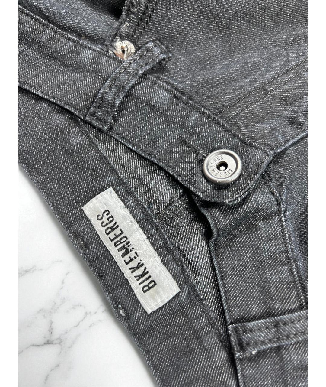 BIKKEMBERGS Черные хлопко-эластановые джинсы скинни, фото 3