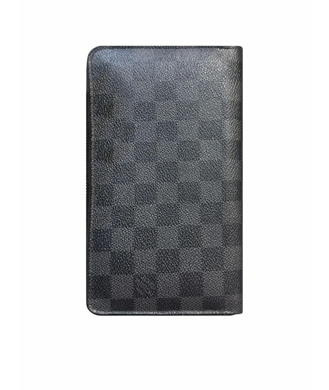 LOUIS VUITTON Черный кожаный кошелек, фото 1