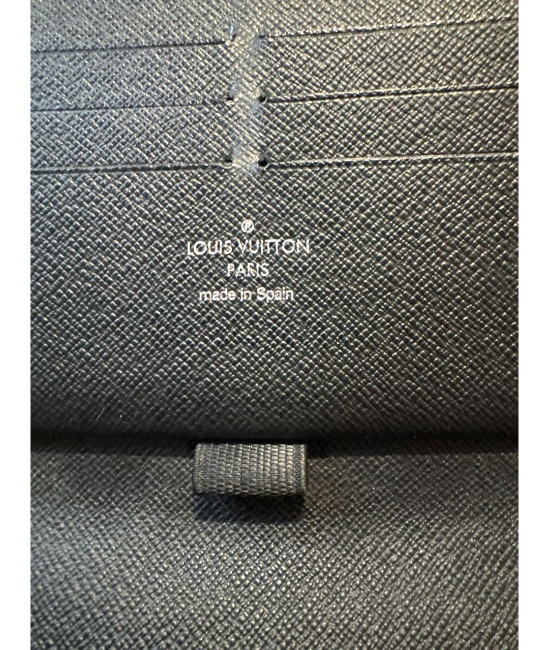 LOUIS VUITTON Черный кожаный кошелек, фото 4