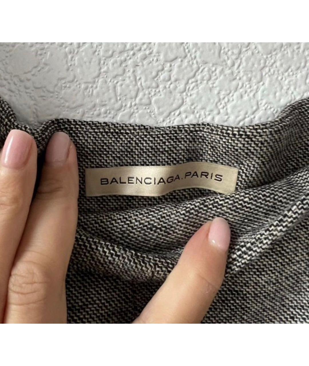 BALENCIAGA Серые шерстяные брюки узкие, фото 3