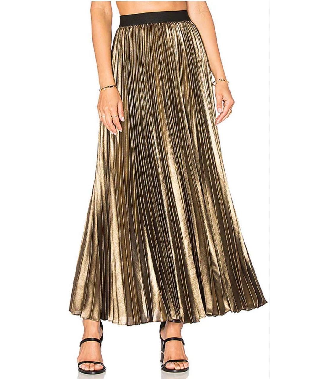 BCBG MAXAZRIA Золотая полиэстеровая юбка макси, фото 2