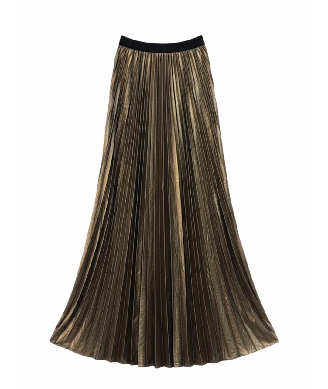 BCBG MAXAZRIA Золотая полиэстеровая юбка макси, фото 1