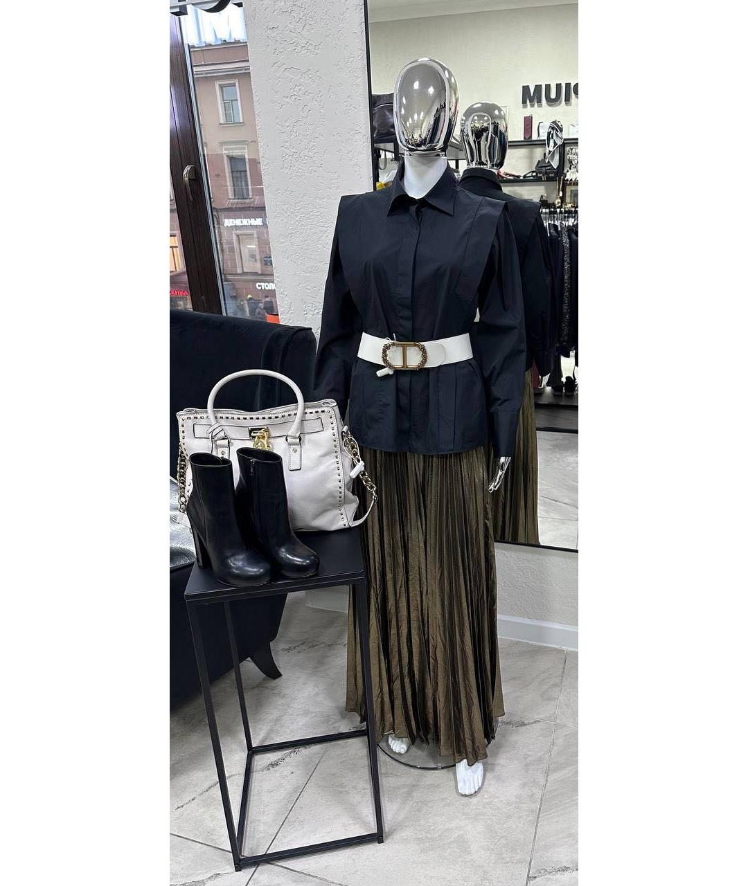 BCBG MAXAZRIA Золотая полиэстеровая юбка макси, фото 4