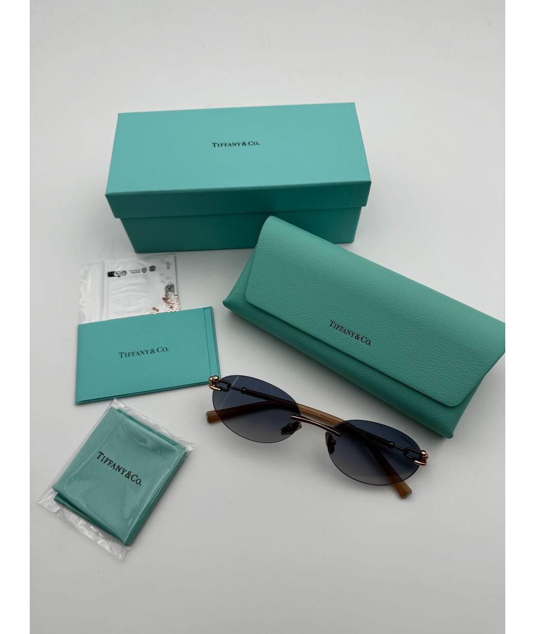 TIFFANY&CO Золотые металлические солнцезащитные очки, фото 4