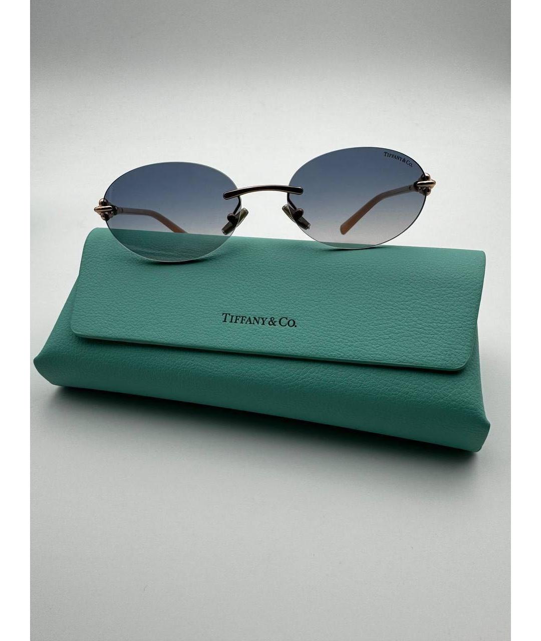 TIFFANY&CO Золотые металлические солнцезащитные очки, фото 5