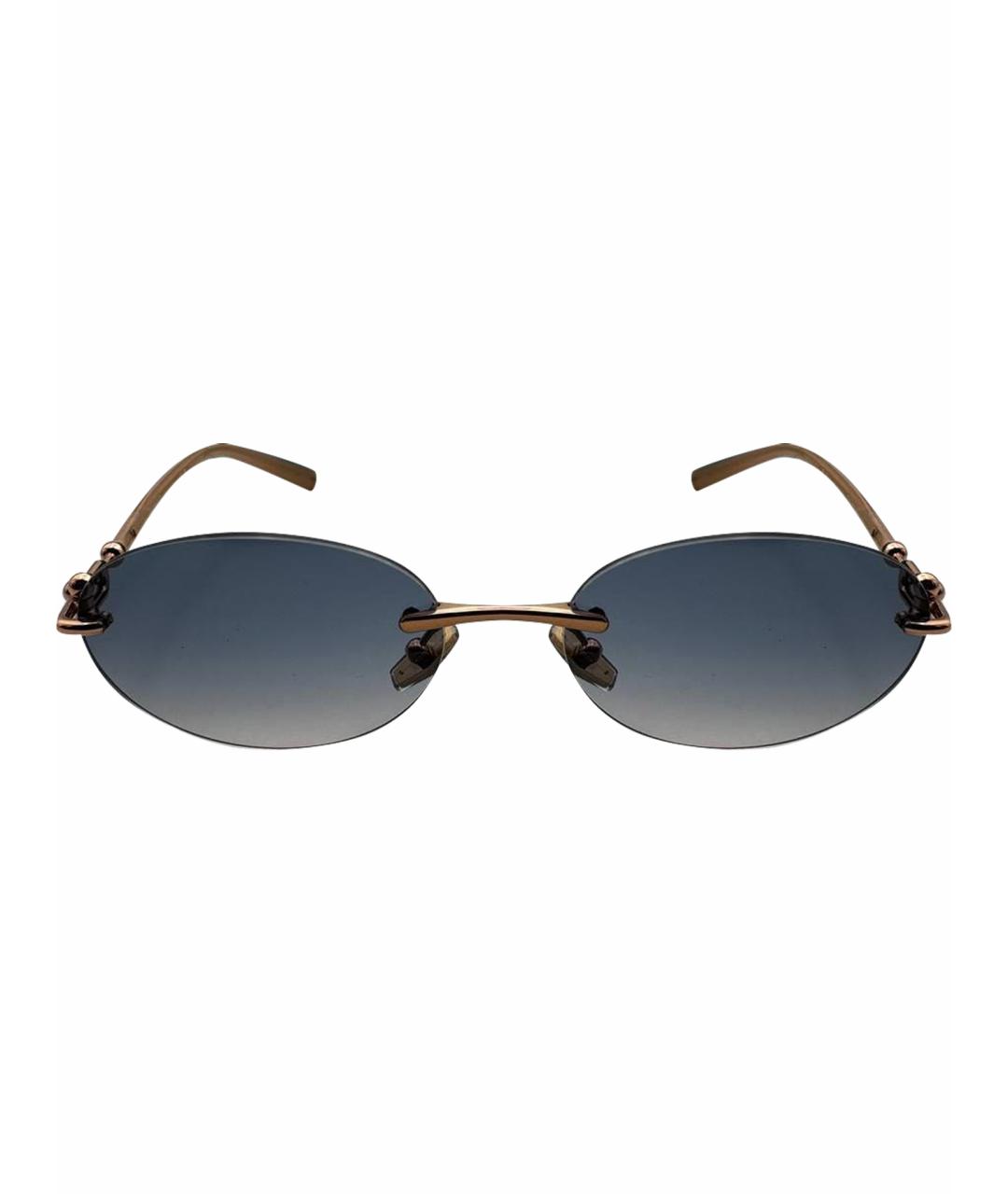 TIFFANY&CO Золотые металлические солнцезащитные очки, фото 1