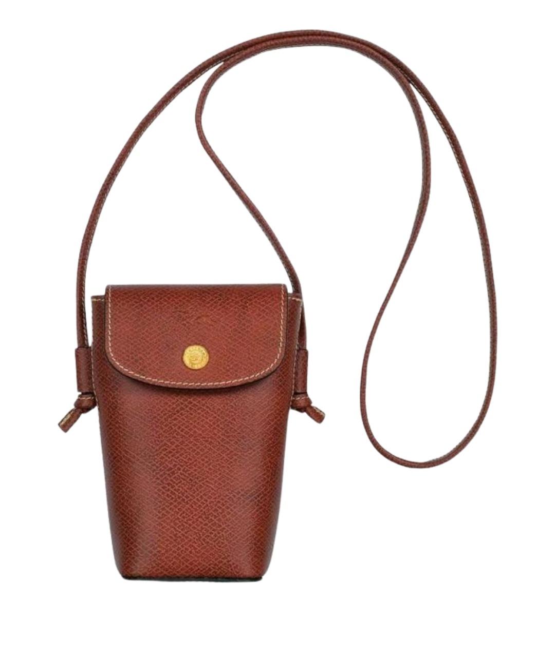 LONGCHAMP Коричневая кожаная сумка через плечо, фото 1