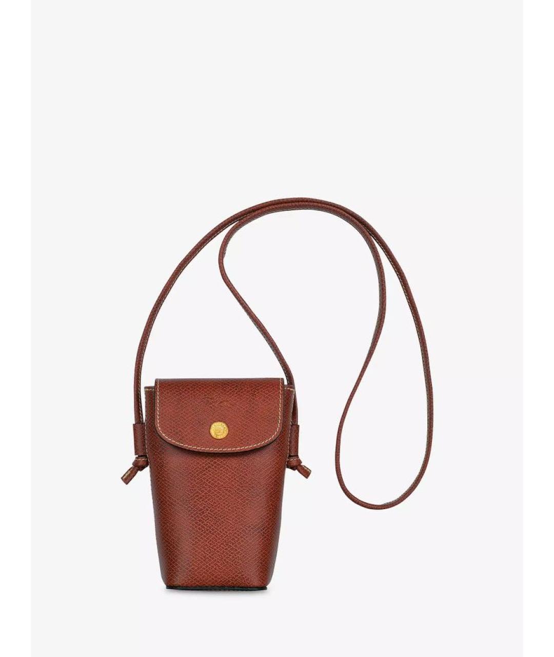 LONGCHAMP Коричневая кожаная сумка через плечо, фото 3