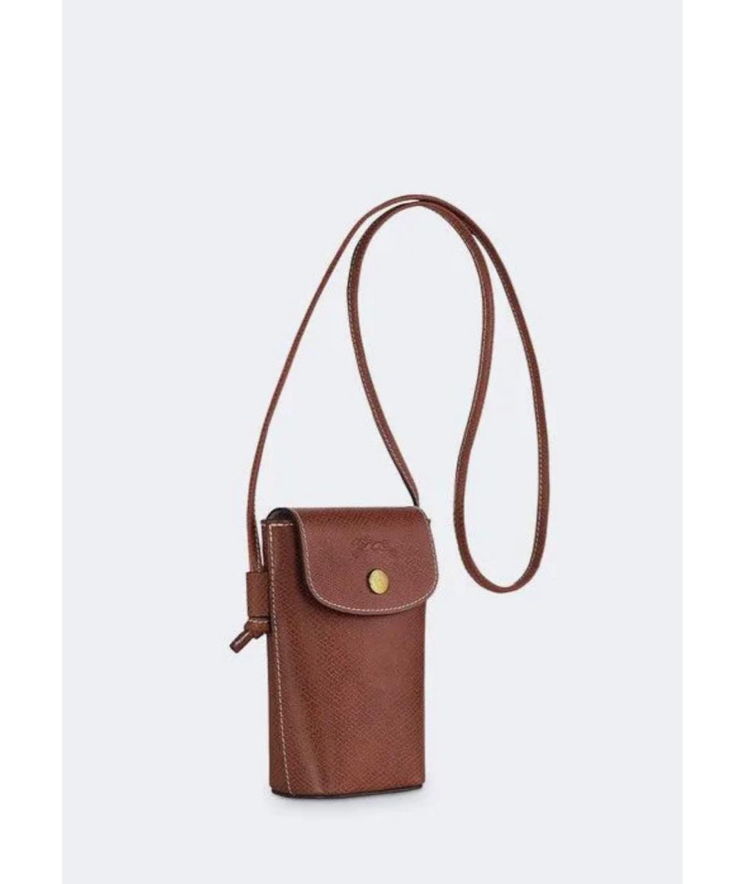 LONGCHAMP Коричневая кожаная сумка через плечо, фото 2