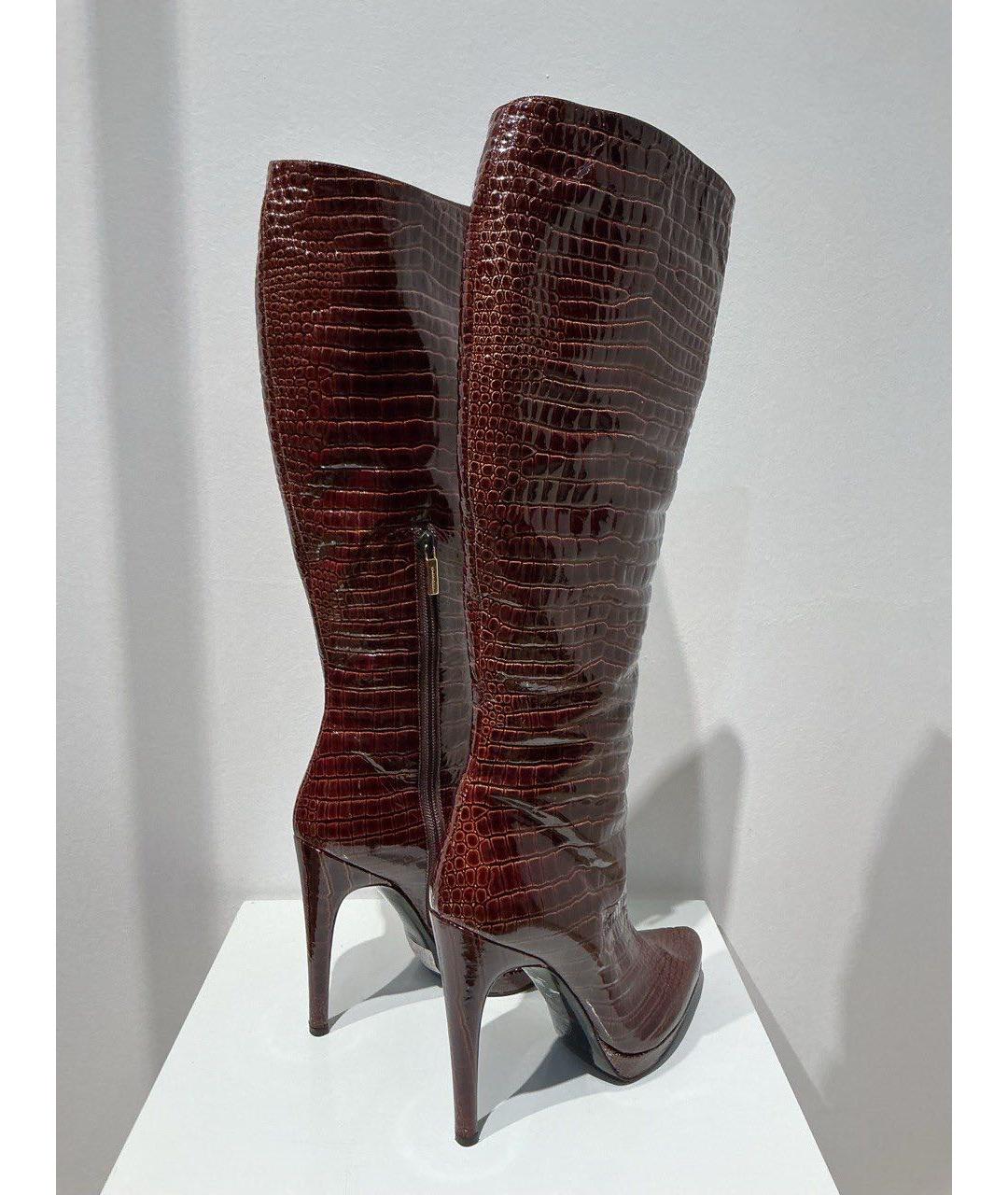 CASADEI Коричневые сапоги из лакированной кожи, фото 3