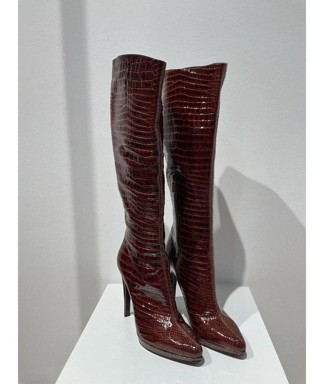 CASADEI Коричневые сапоги из лакированной кожи, фото 4