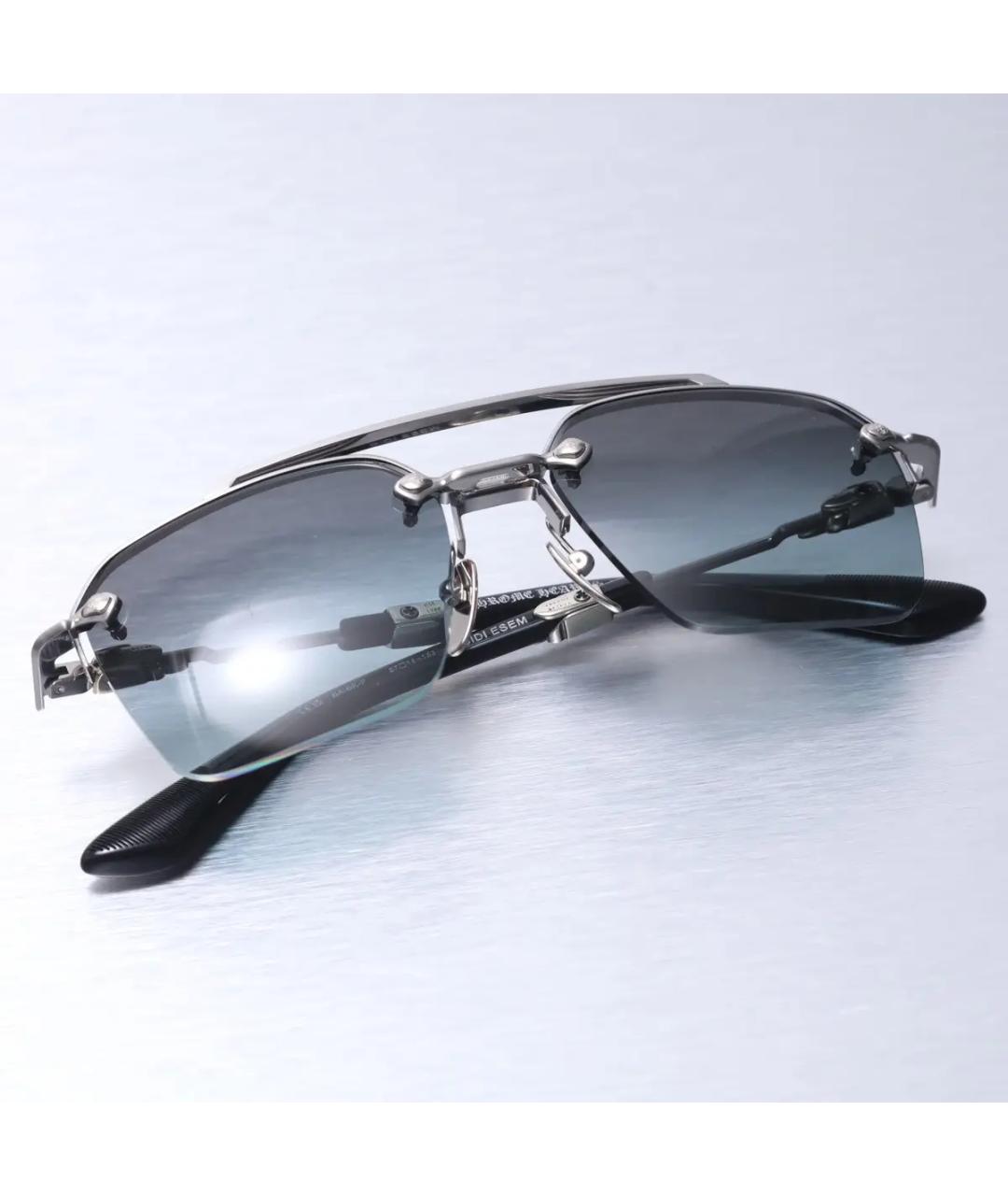 CHROME HEARTS Серебряные металлические солнцезащитные очки, фото 7