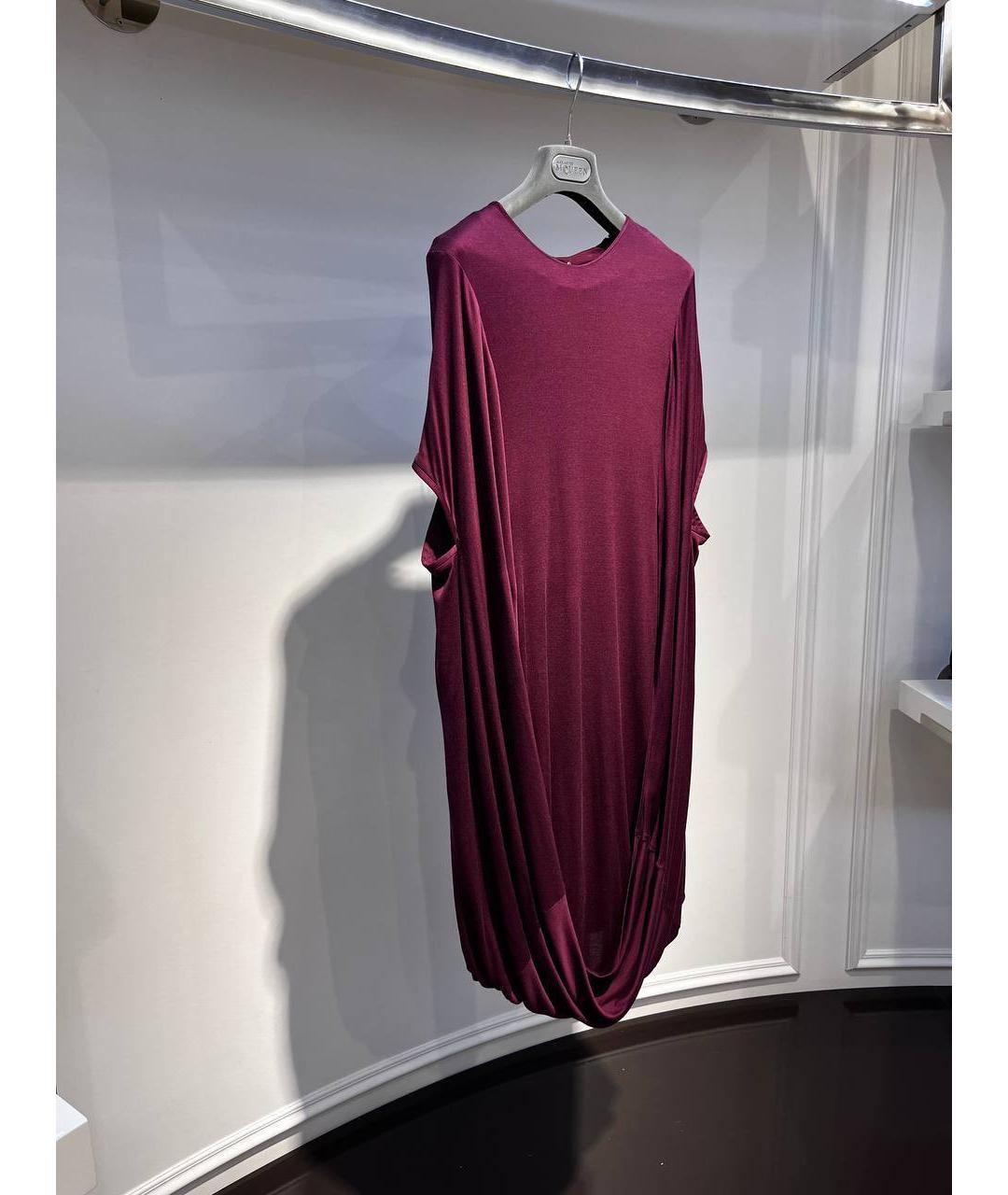 ALEXANDER MCQUEEN Бордовое вискозное вечернее платье, фото 2