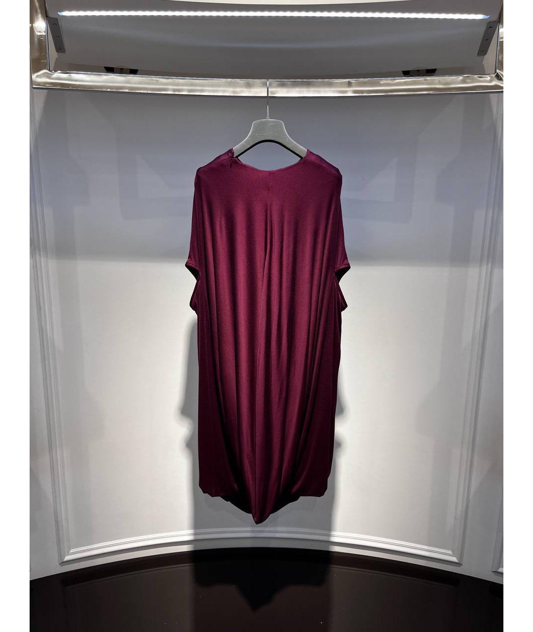 ALEXANDER MCQUEEN Бордовое вискозное вечернее платье, фото 3