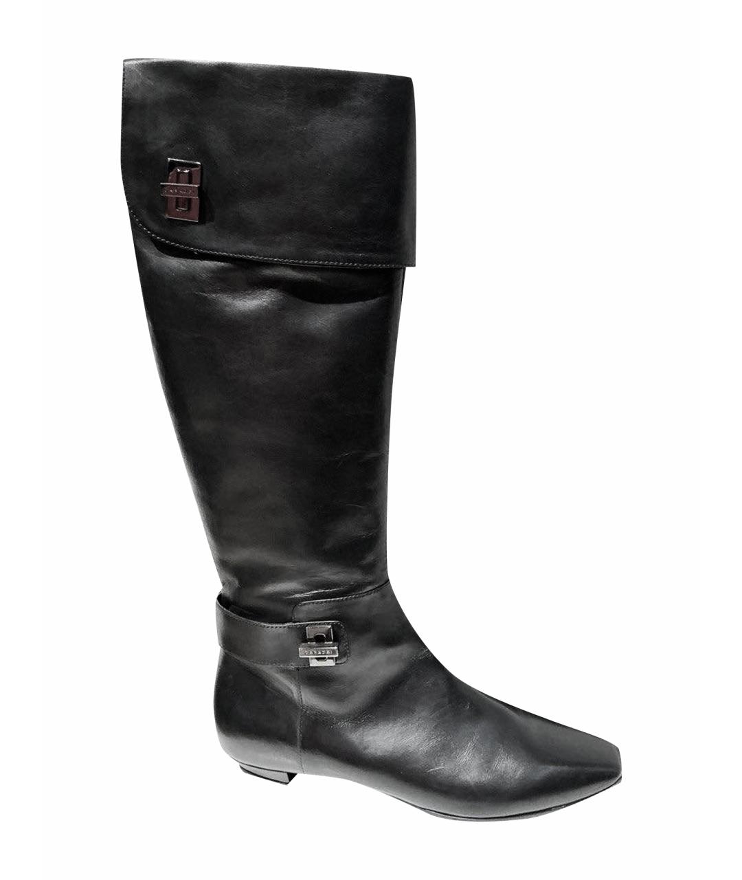 CASADEI Черные кожаные сапоги, фото 1