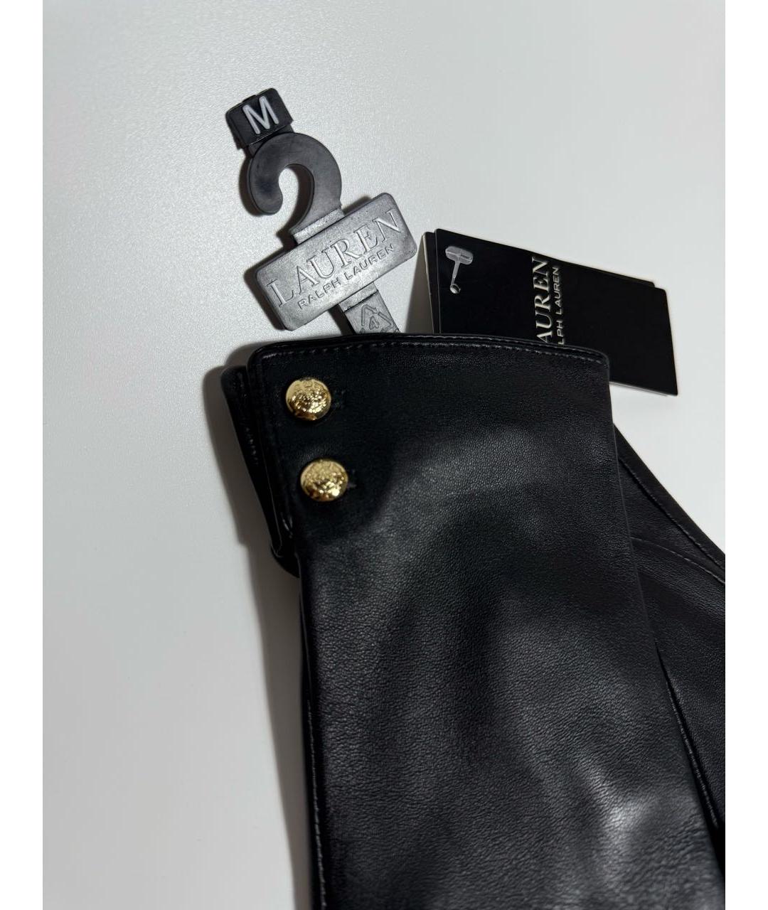 POLO RALPH LAUREN Черные кожаные перчатки, фото 2