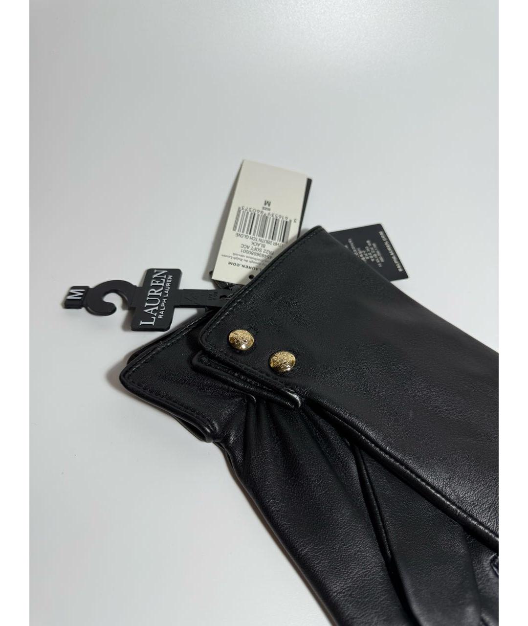 POLO RALPH LAUREN Черные кожаные перчатки, фото 6