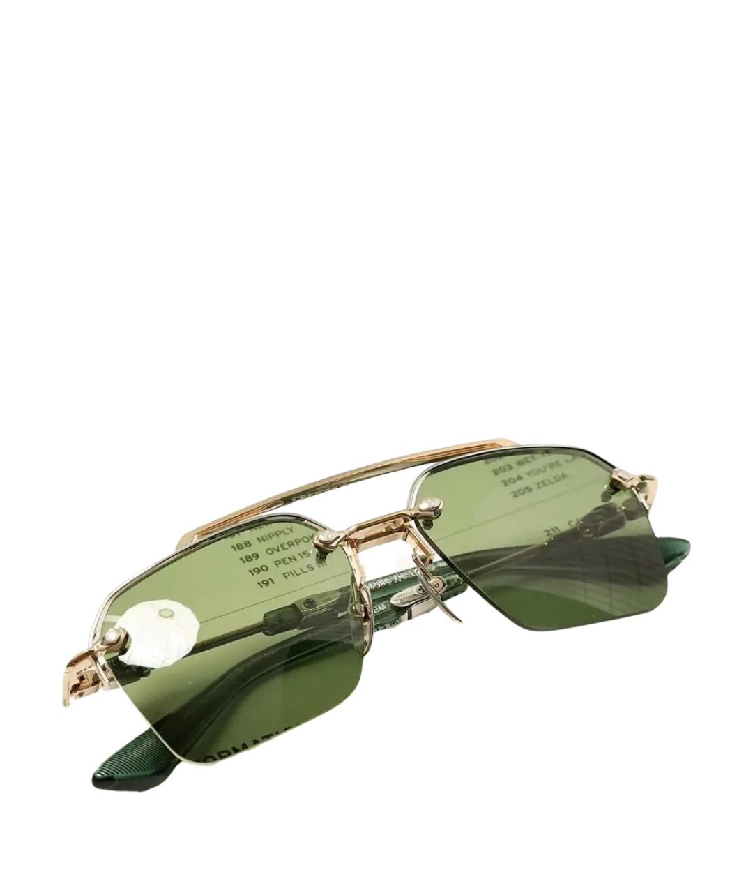 CHROME HEARTS Зеленые металлические солнцезащитные очки, фото 6
