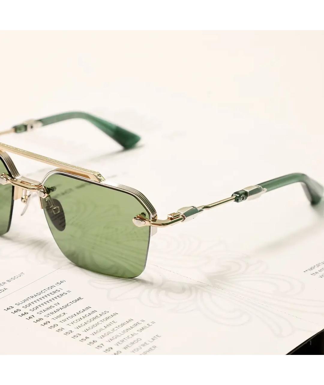 CHROME HEARTS Зеленые металлические солнцезащитные очки, фото 3