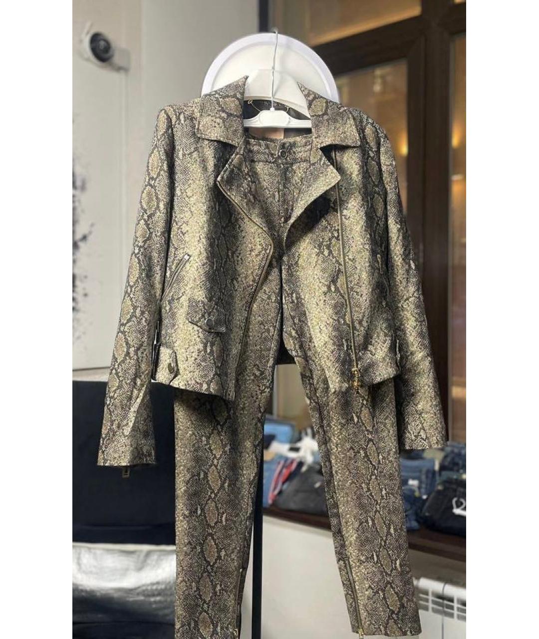 TWIN-SET Золотой хлопко-эластановый костюм с брюками, фото 7