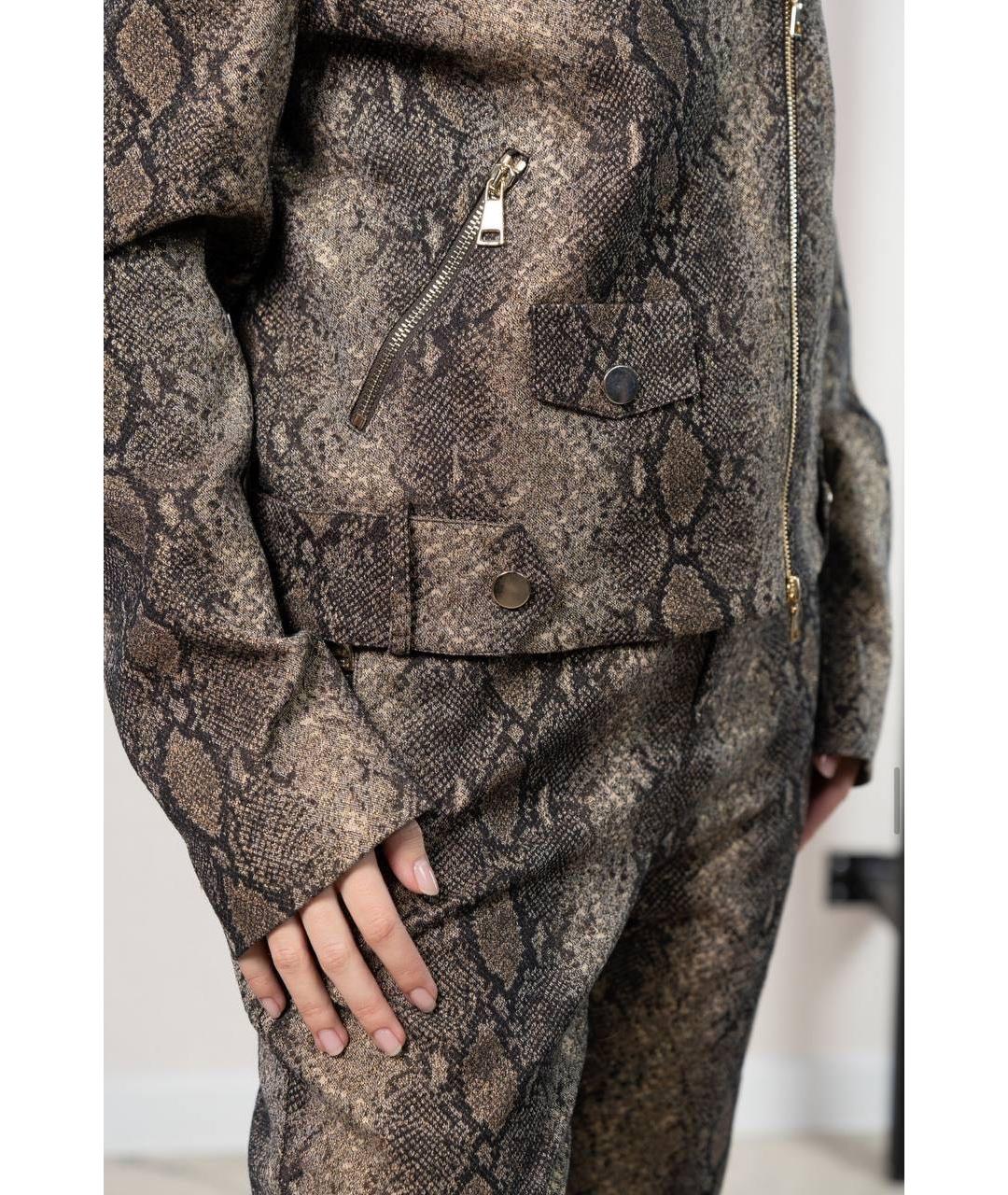 TWIN-SET Золотой хлопко-эластановый костюм с брюками, фото 2