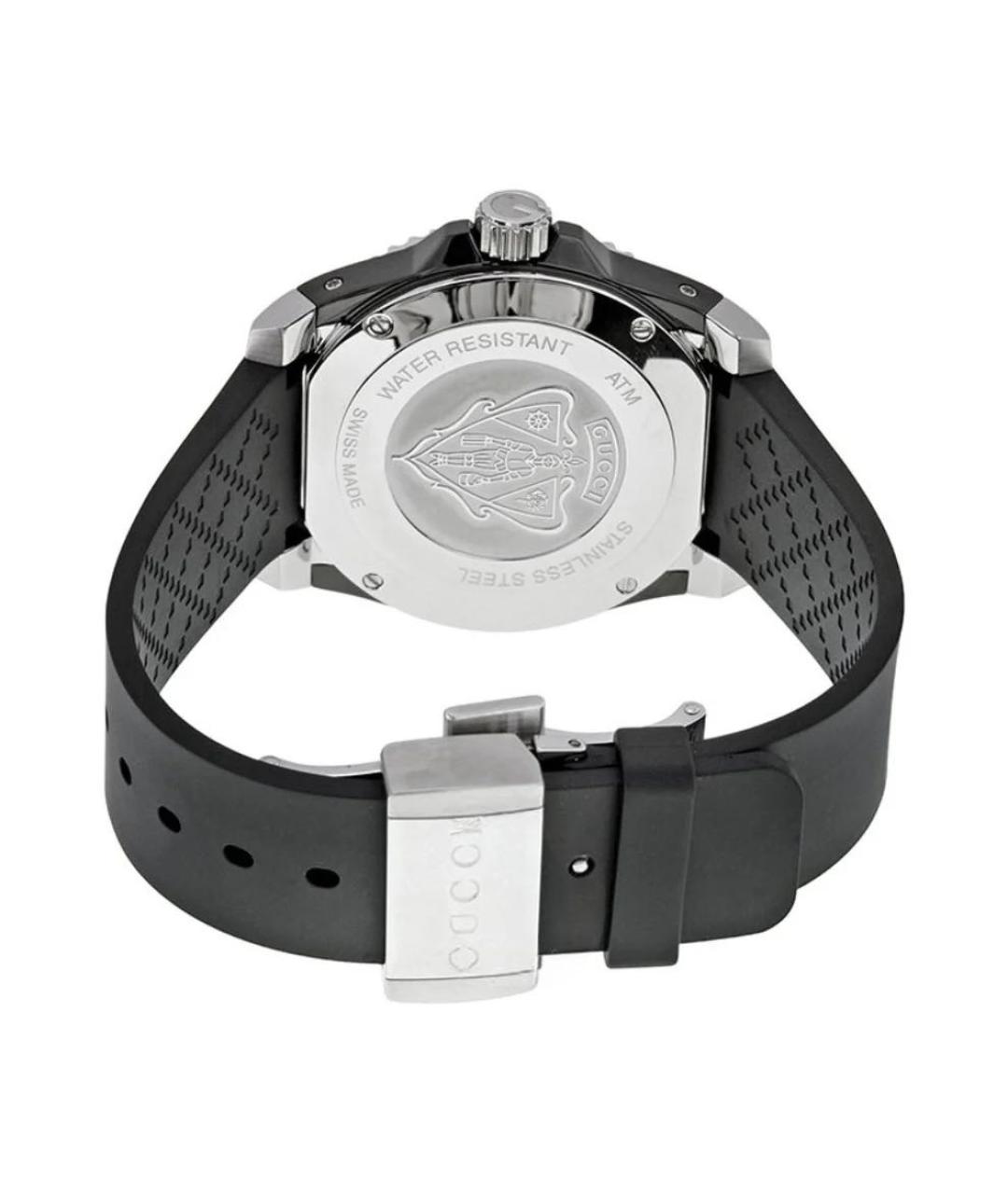 GUCCI Черные стальные часы, фото 2