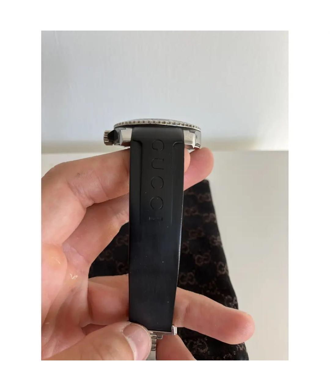 GUCCI Черные стальные часы, фото 6