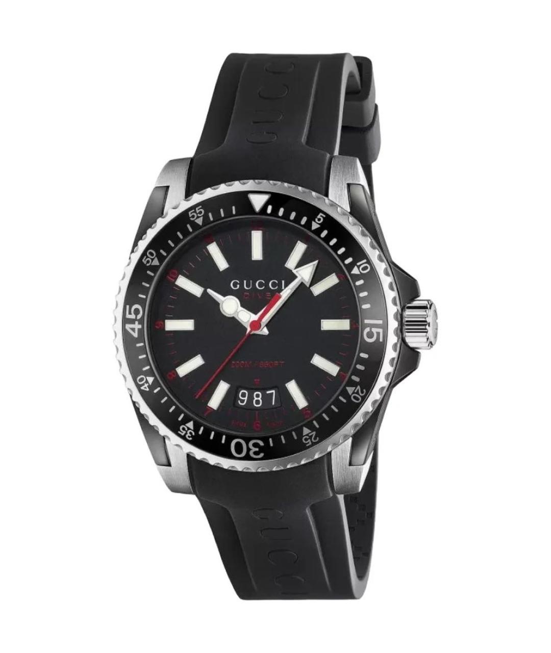 GUCCI Черные стальные часы, фото 1