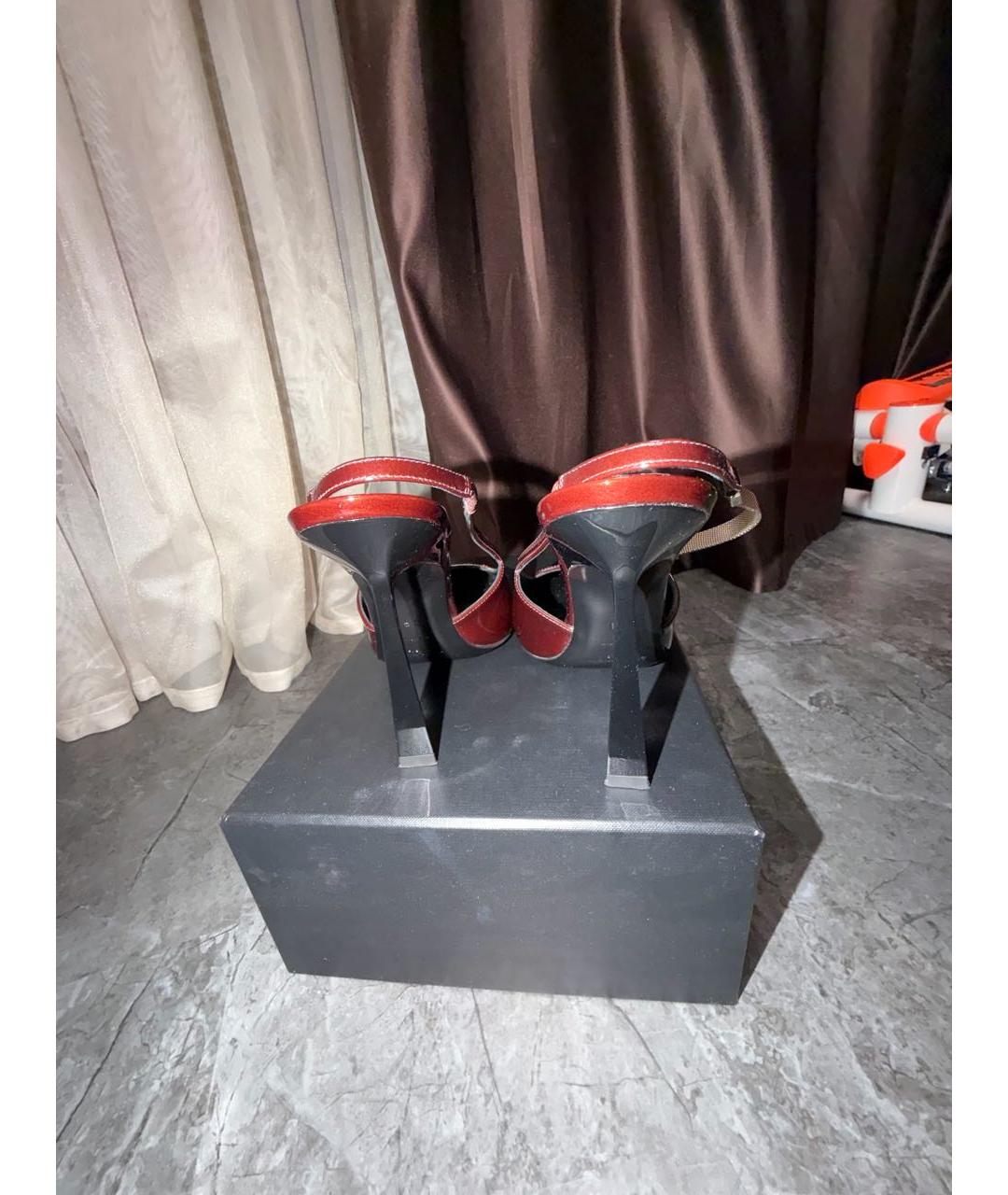 SAINT LAURENT Бордовые туфли из лакированной кожи, фото 4