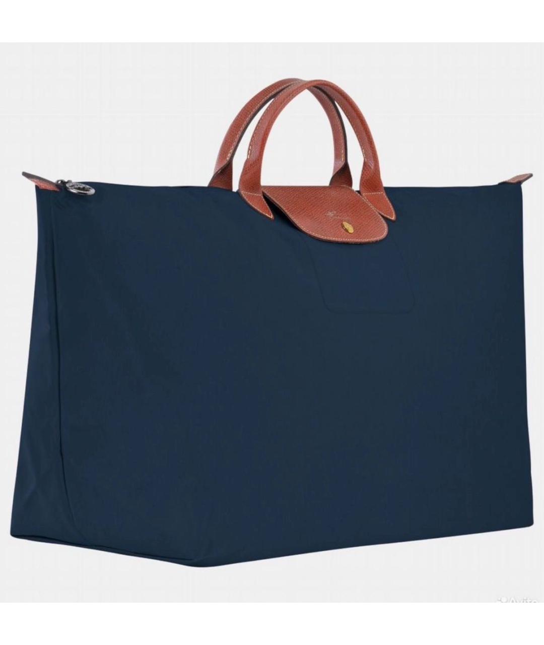 LONGCHAMP Темно-синяя тканевая дорожная/спортивная сумка, фото 2