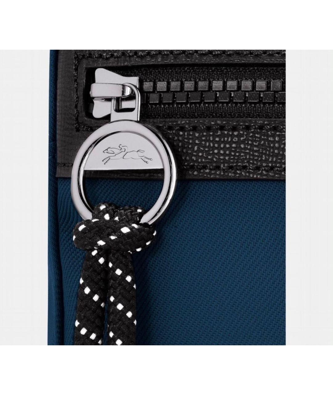 LONGCHAMP Темно-синяя тканевая сумка на плечо, фото 4