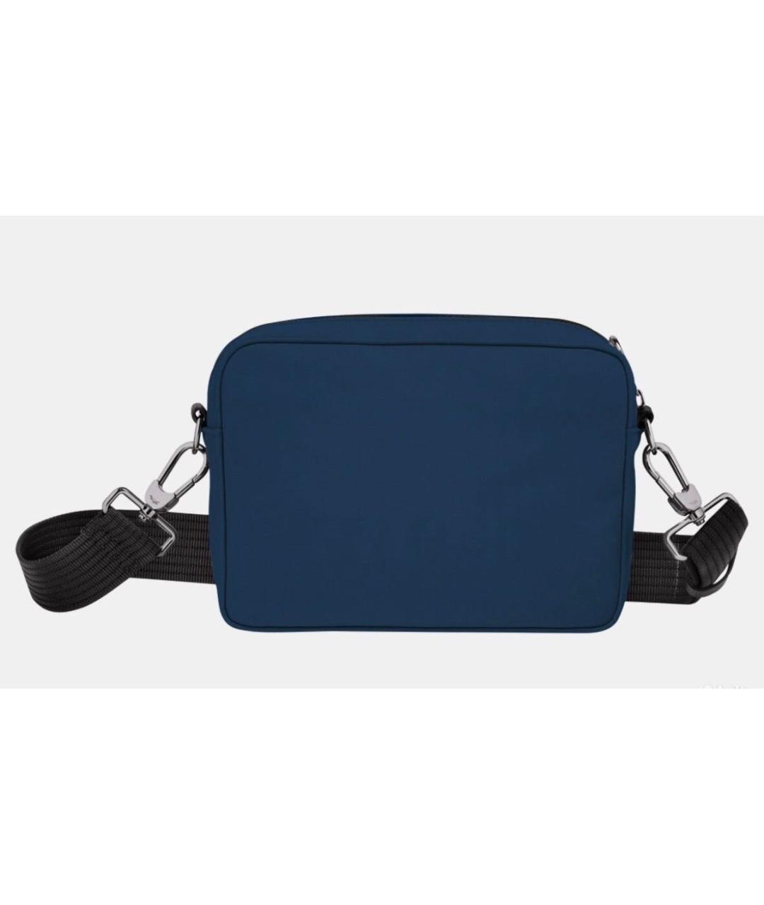 LONGCHAMP Темно-синяя тканевая сумка на плечо, фото 2
