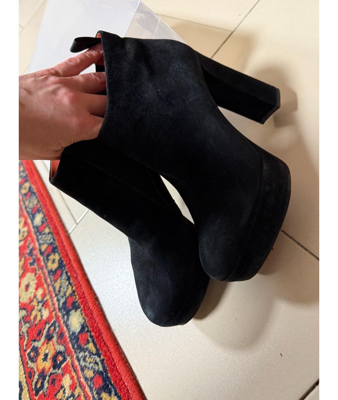 SANTONI Черные замшевые ботильоны, фото 5