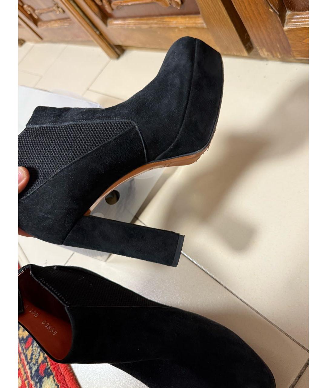 SANTONI Черные замшевые ботильоны, фото 6