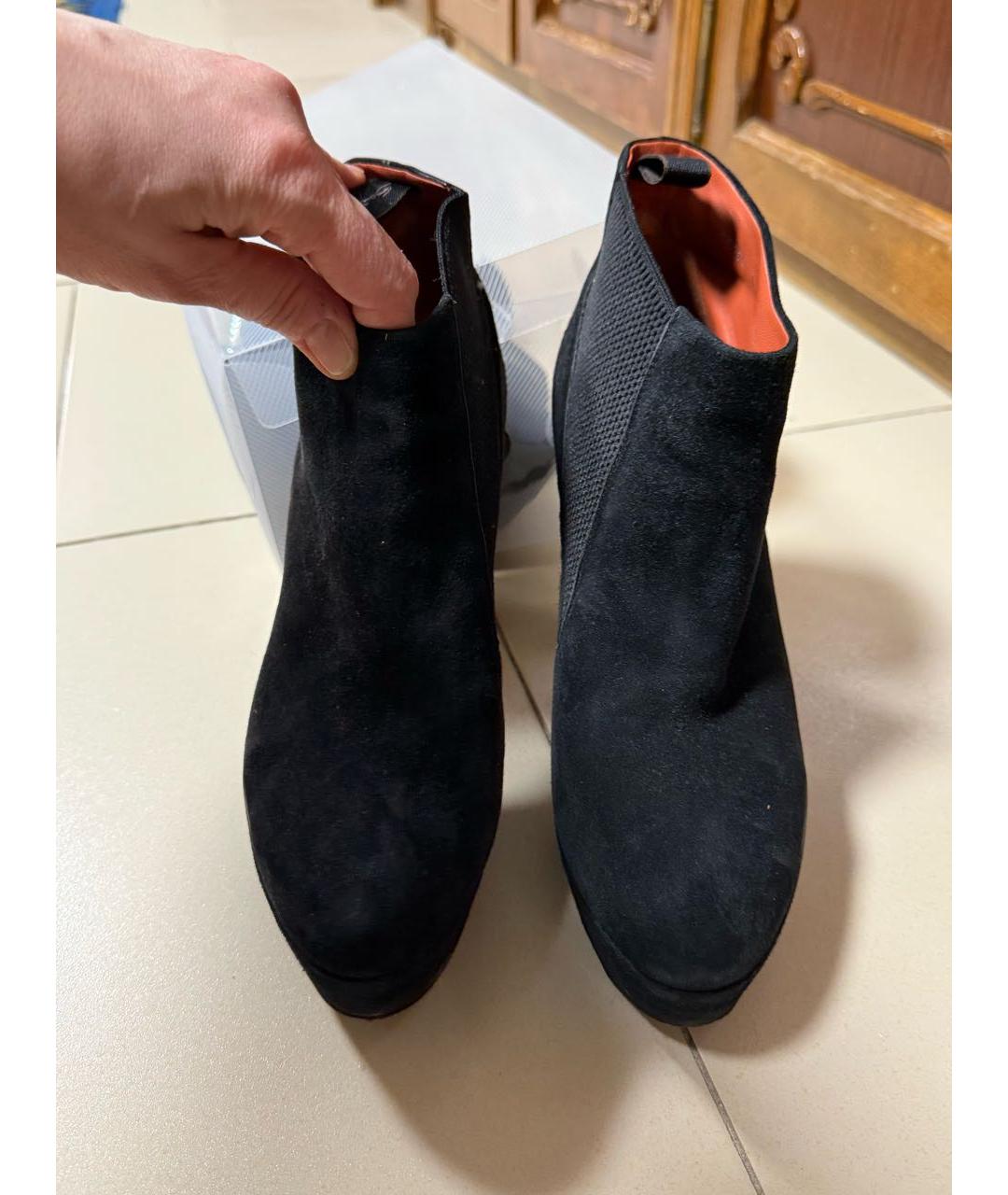 SANTONI Черные замшевые ботильоны, фото 2
