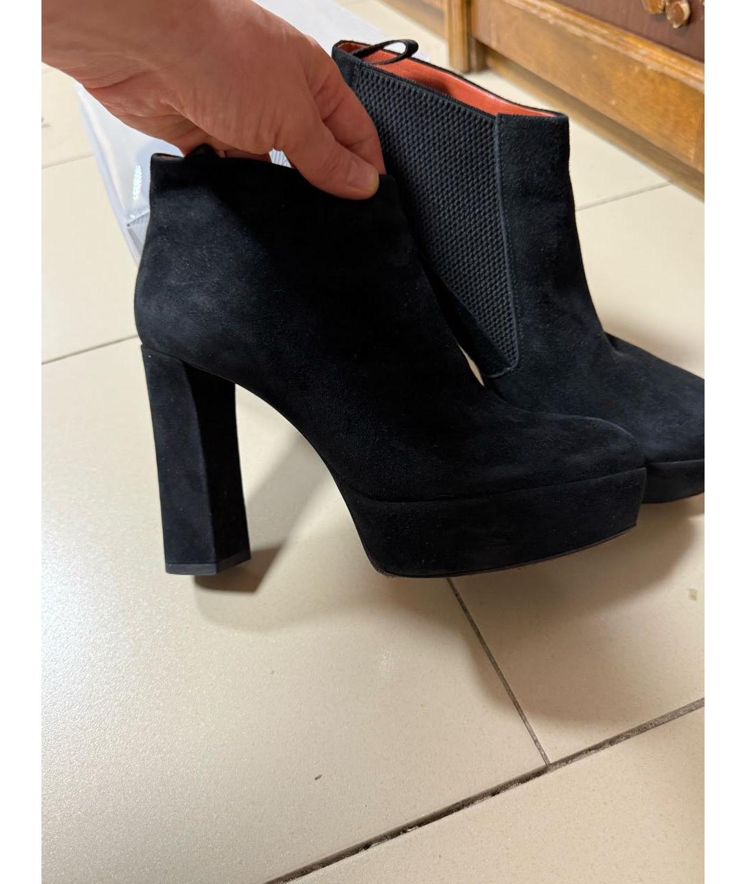 SANTONI Черные замшевые ботильоны, фото 9