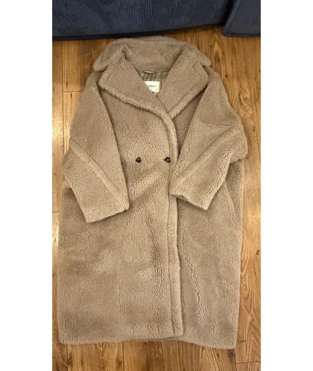 MAX MARA Бежевая шерстяная шуба, фото 7