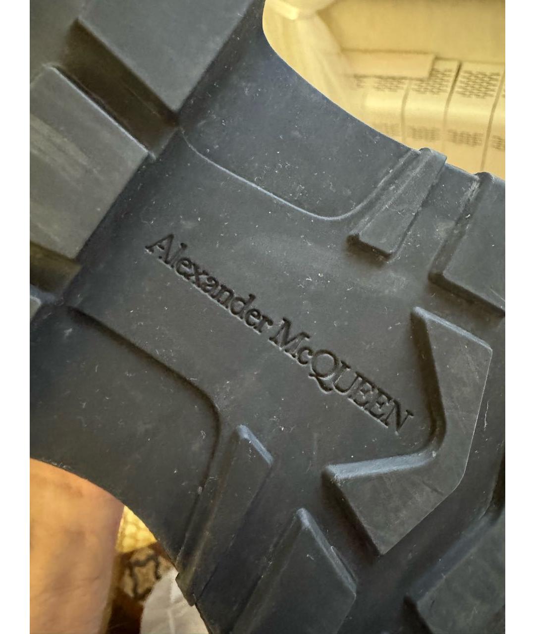 ALEXANDER MCQUEEN Черные кожаные высокие ботинки, фото 6