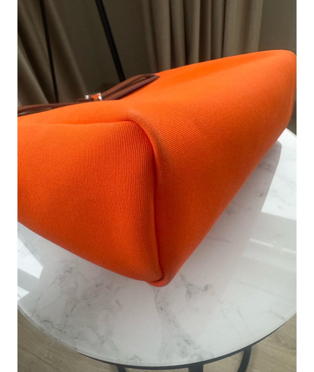 HERMES Оранжевая сумка с короткими ручками, фото 5