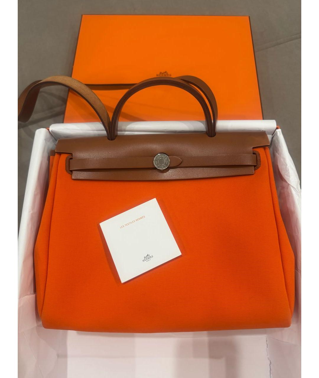 HERMES Оранжевая сумка с короткими ручками, фото 2