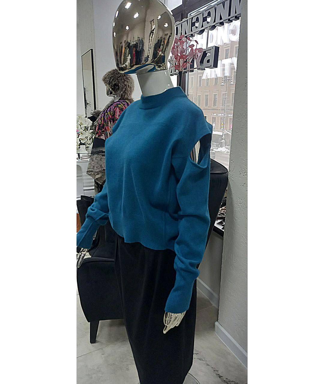 DIESEL Бирюзовый шерстяной джемпер / свитер, фото 3