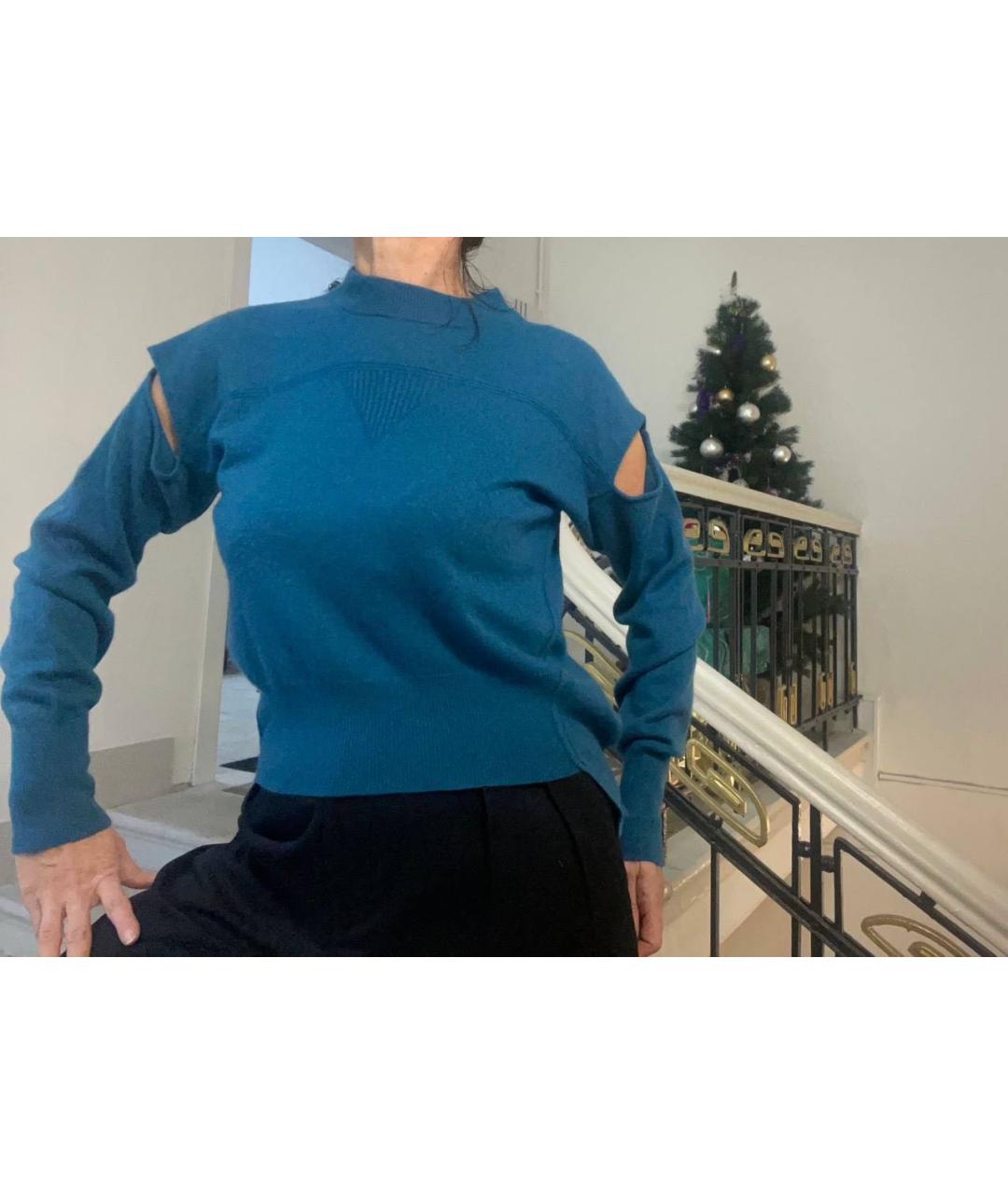 DIESEL Бирюзовый шерстяной джемпер / свитер, фото 4