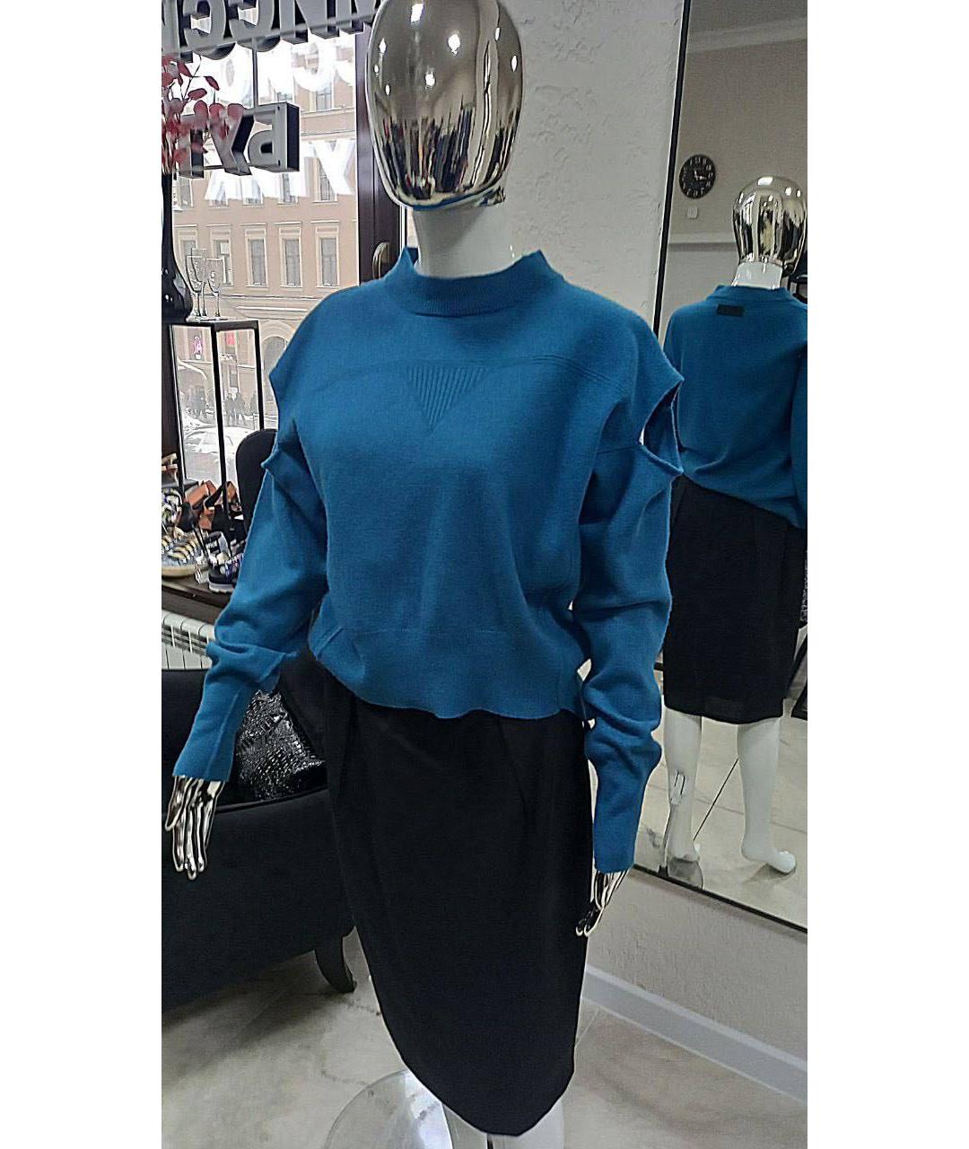 DIESEL Бирюзовый шерстяной джемпер / свитер, фото 2