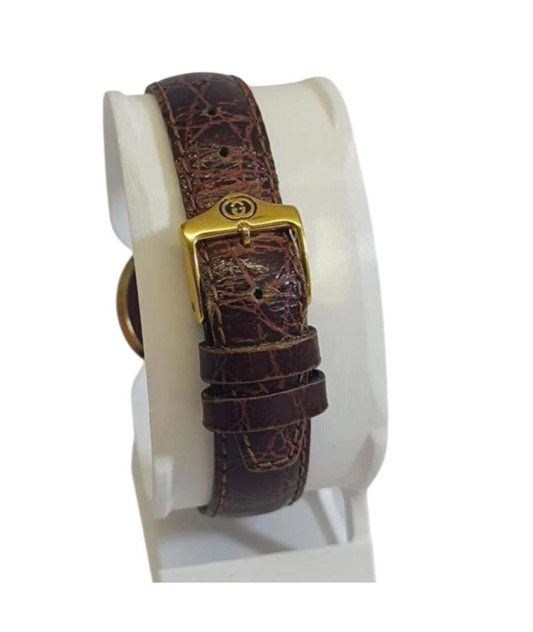 GUCCI Коричневые позолоченные часы, фото 5