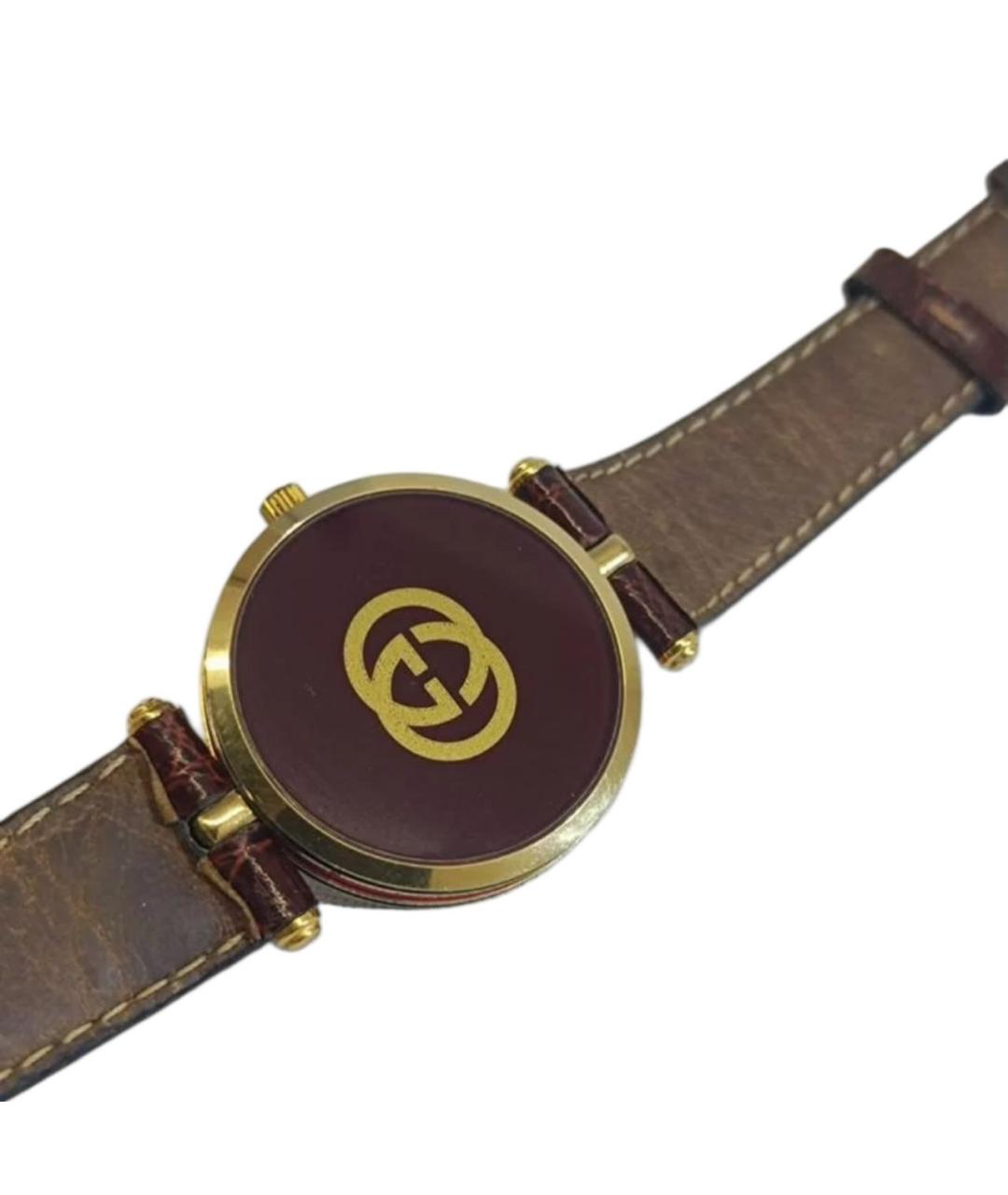 GUCCI Коричневые позолоченные часы, фото 6