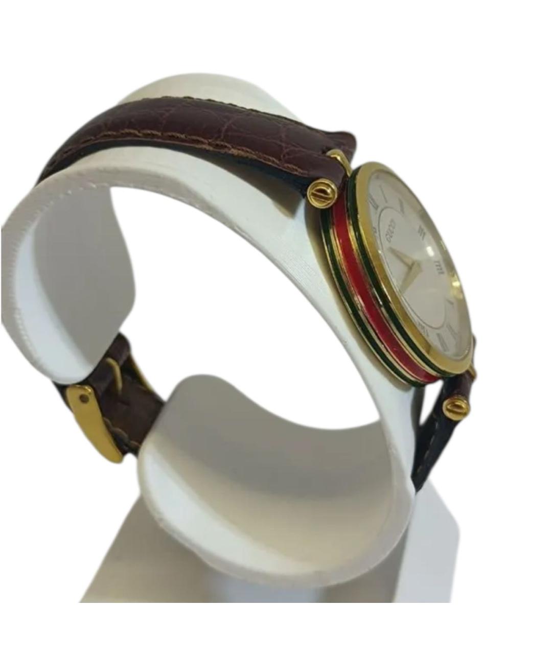 GUCCI Коричневые позолоченные часы, фото 4